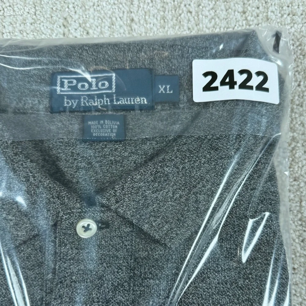 Polo Ralph Lauren Mens XL Charcoal Grey Short Sleeve Pony Polo Shirt